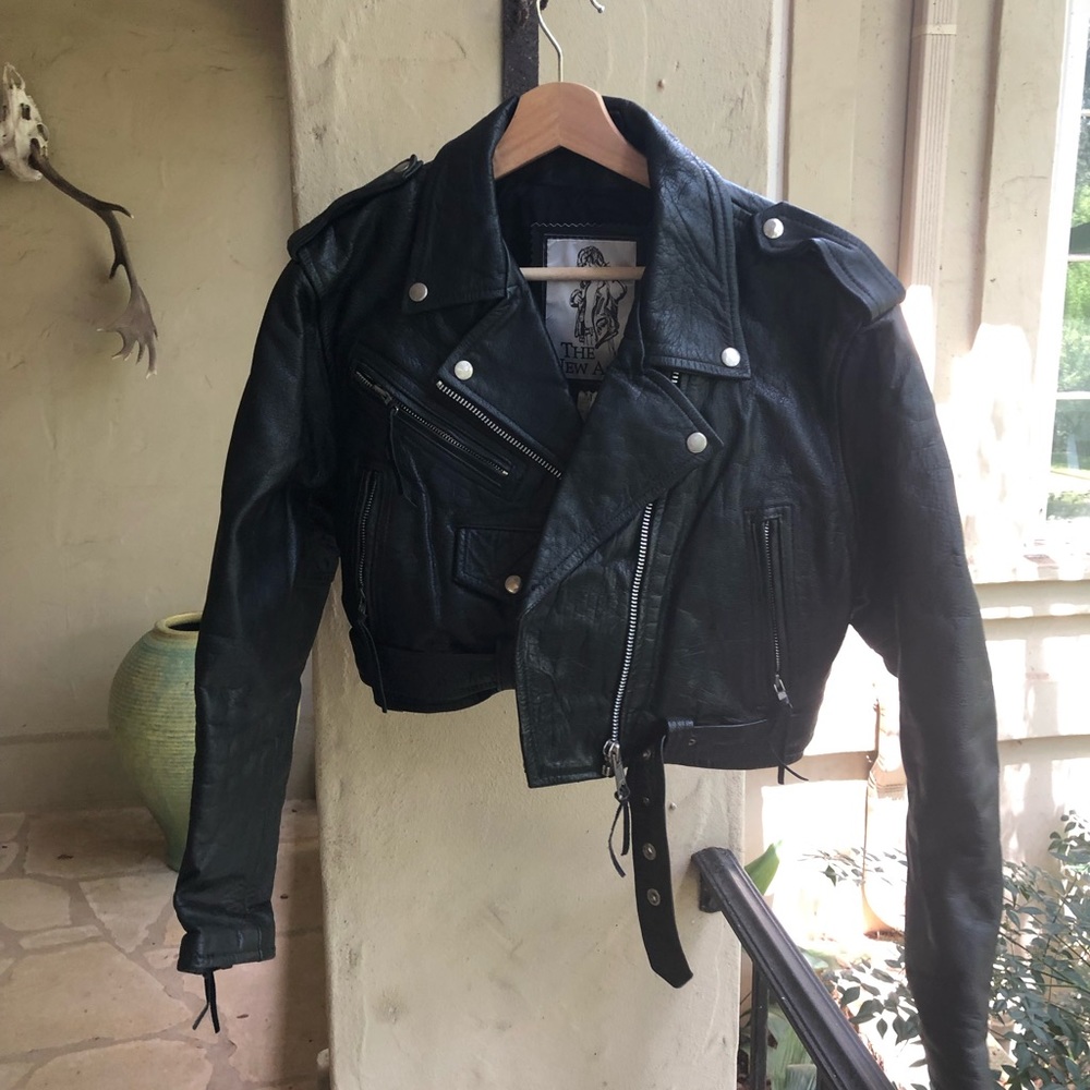 Vintage black leather jacket